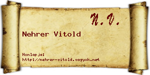 Nehrer Vitold névjegykártya